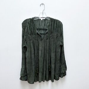 Anthropologie Snake Print Peasant Blouse